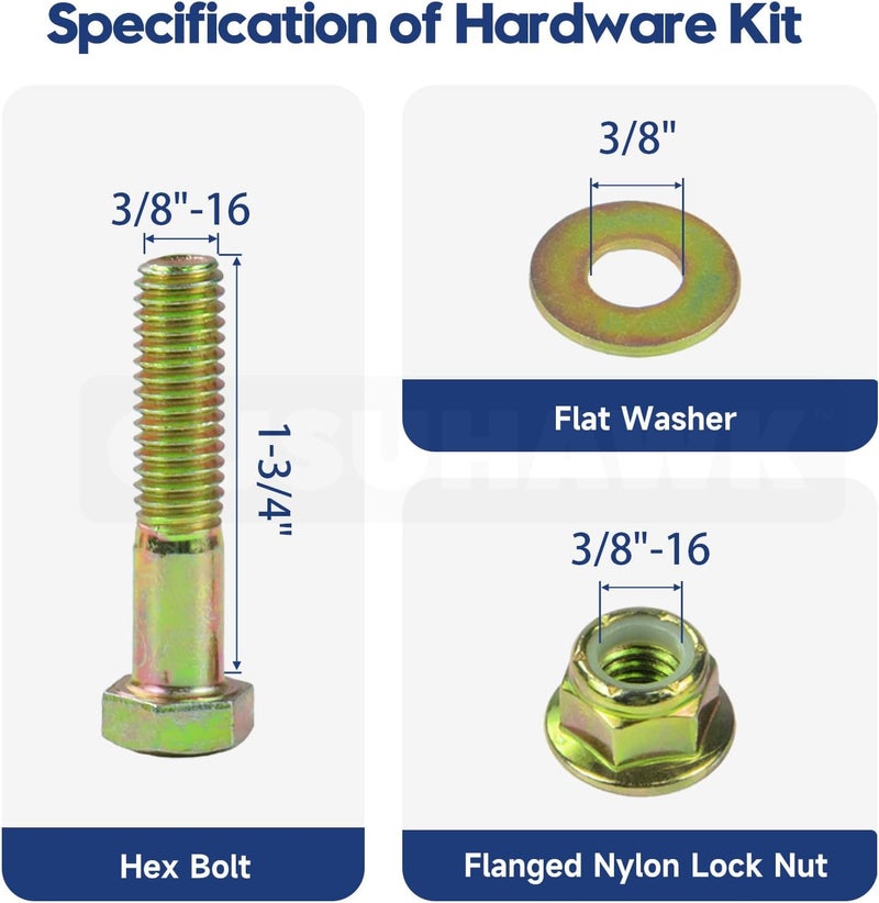 GUSUHAWK 2 Pack 753-08171 Idler Pulley Kit Replaces Cub Cadet 756-04129B Idler Pulley 756-04129, MTD 756-04129B, Cub Cadet 756-04129, Troy Bilt Pulley 753-08171 Cub Cadet Idler Pulley Kit, 753-08068 - Image 5